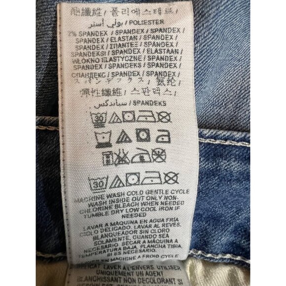 G by guess mid rise jeans size 31 stretch medium wash cuffed Y2K - Picture 12 of 14